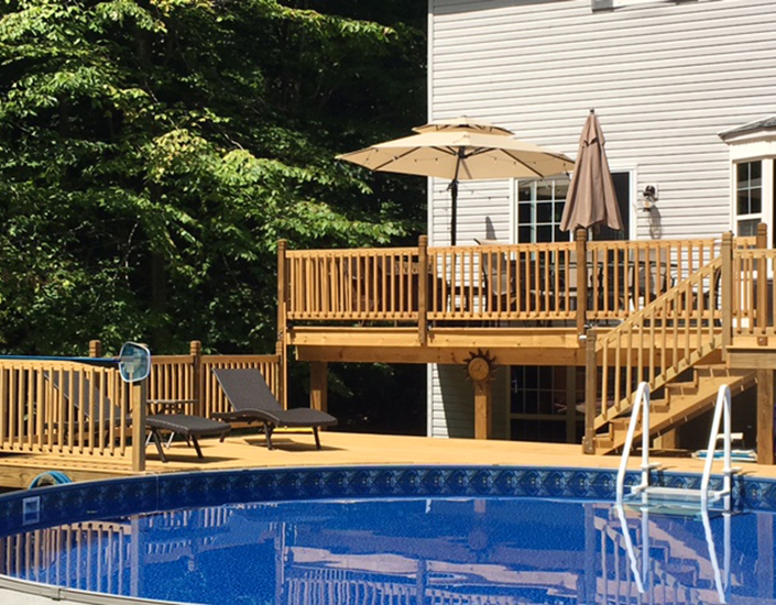 Wooden Deck and Pool